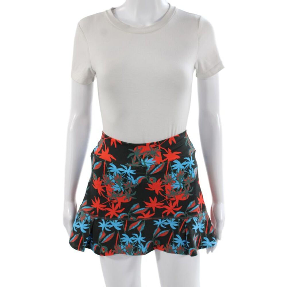 Dona Jo Women Athletic Black Floral Short Skort Size 1